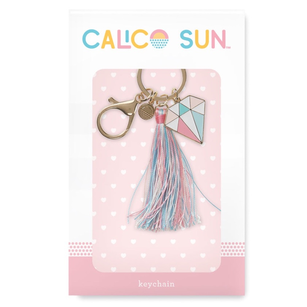Calico Sun Diamond Tassel Keychain